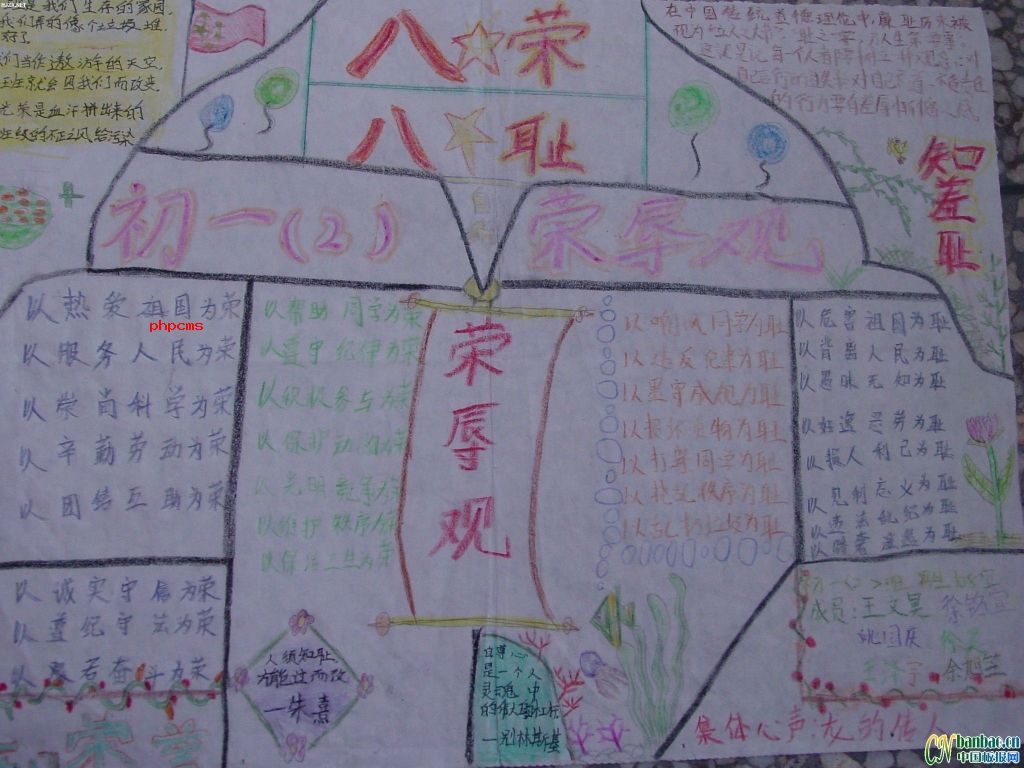 荣辱观教育手抄报图片