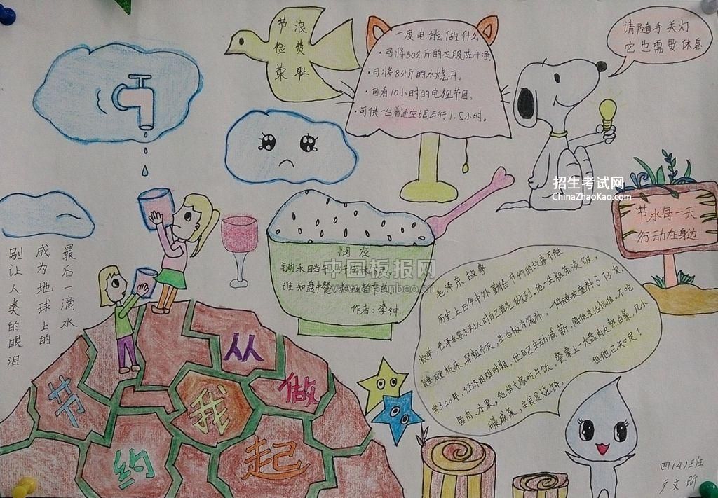 爱惜水资源从我做起手抄报